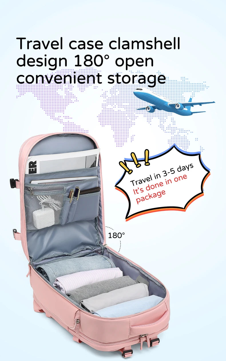 Classic Waterproof Large capacity Women Backpack USB Charging Laptop Backpack Fashion Dry Wet separation Travel Backpack Men Bag