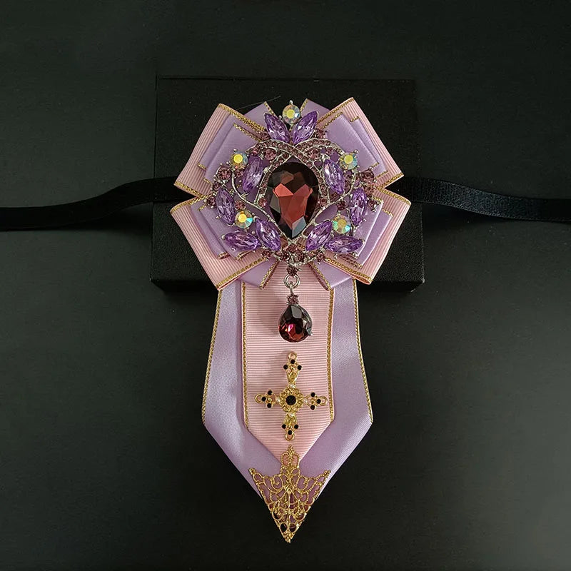Men's Wedding Bow Tie Original Design Handmade Jewelry High-end Business Banquet Collar Flower Luxury Big Rhinestone Bowties