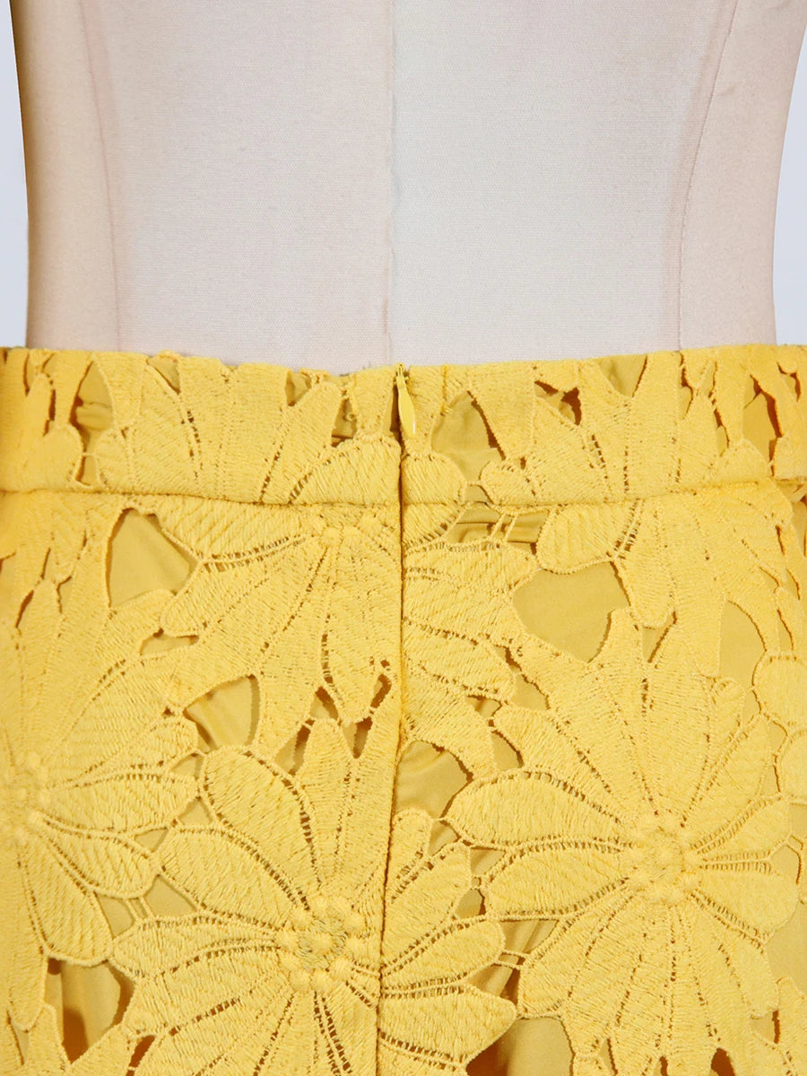 VGH Embroidery Two Piece Set for Women O Neck Batwing Sleeve Top High Waist Hollow Out A Line Long Skirt Elegant Suit Female New