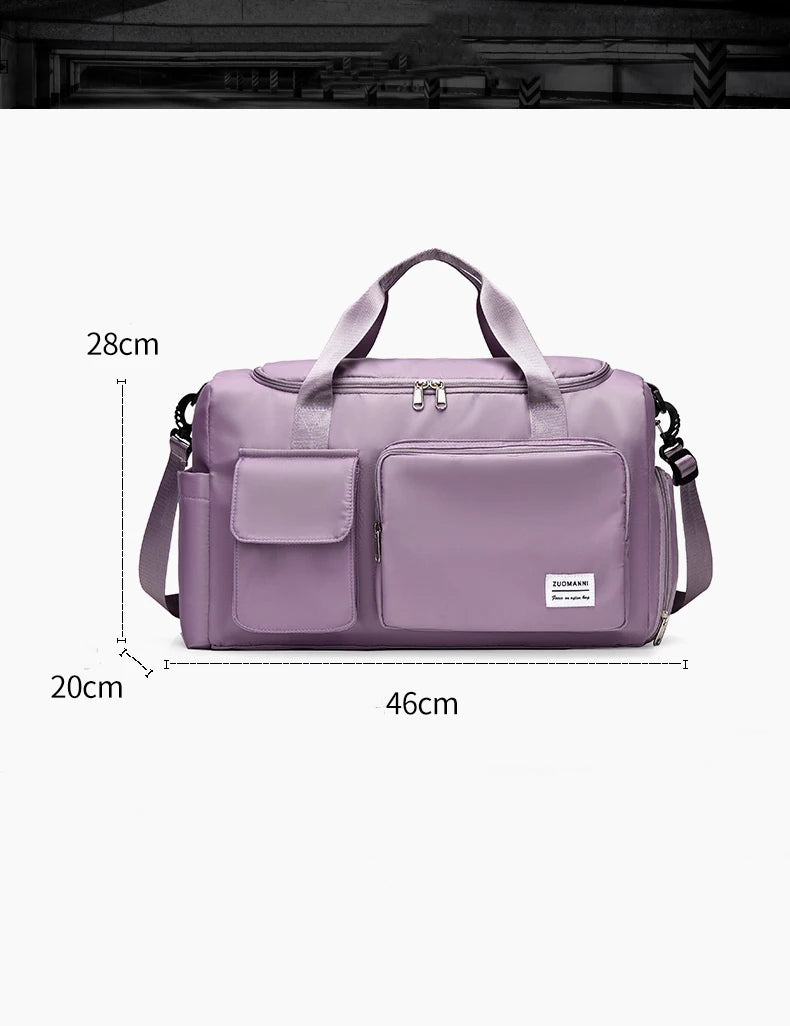 Travel Bag Female Large-Capacity Hand Luggage Dry-Wet Separation Sports Fitness Bag Short-Distance Travel Package