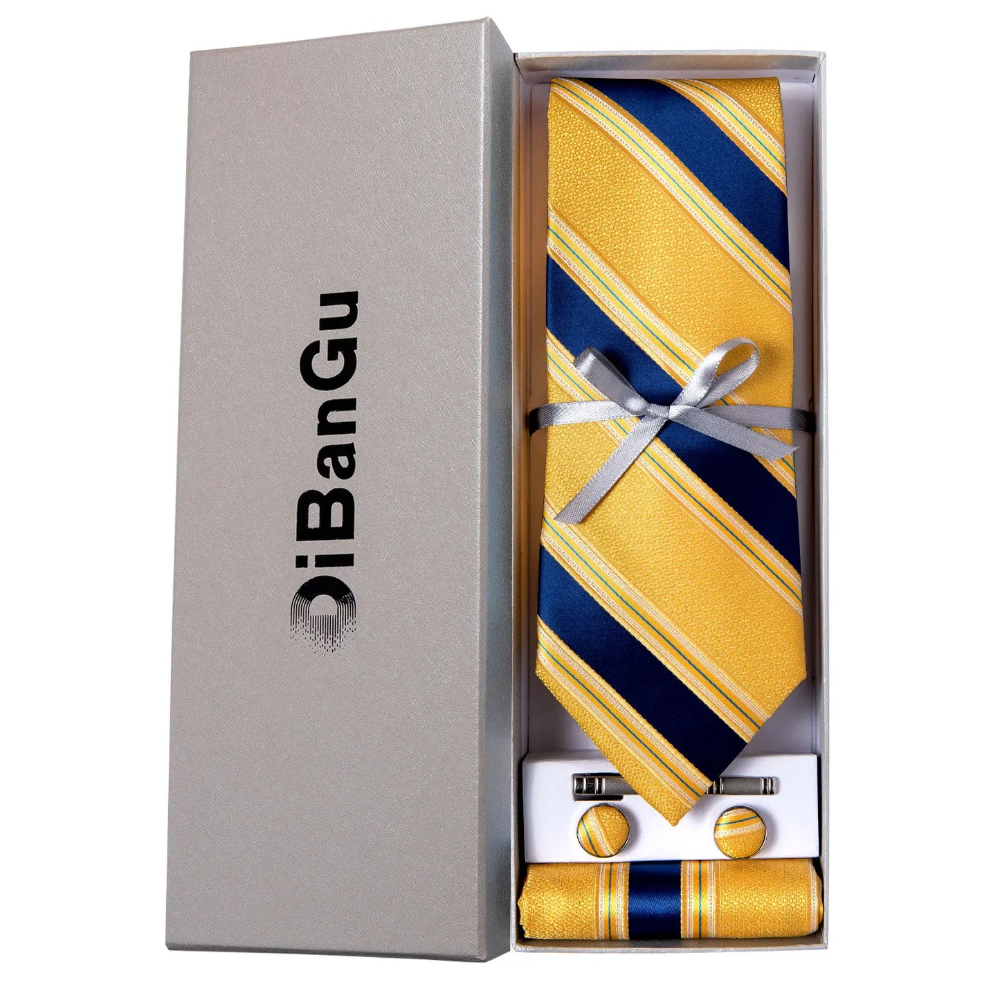 Solid Black Plaid Men's 8cm Polyester Neck Tie Handkerchief Cufflinks Set with Gift Box Tie Clip Birthday Anniversary Gift