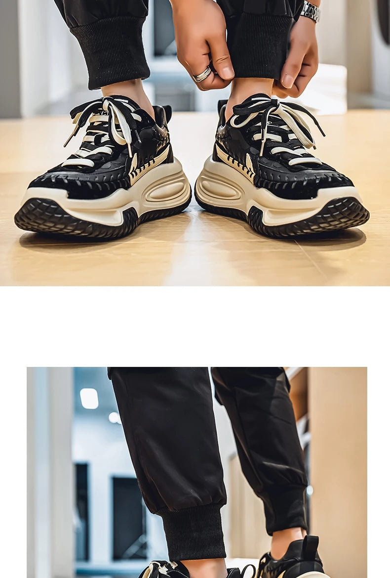 Men's Sneakers Thick Bottom Casual Sneaker Shoes for Men Wear-resistant Apring and Autumn Soft and Comfortable Fashion Non-Slip
