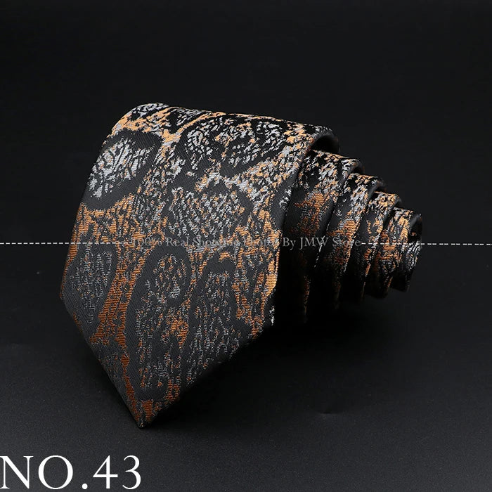 New Design Wedding Men Tie Brown Solid Striped Paisley Flower Neckties Men Business Dropshipping Groom Collar Accessories Gift