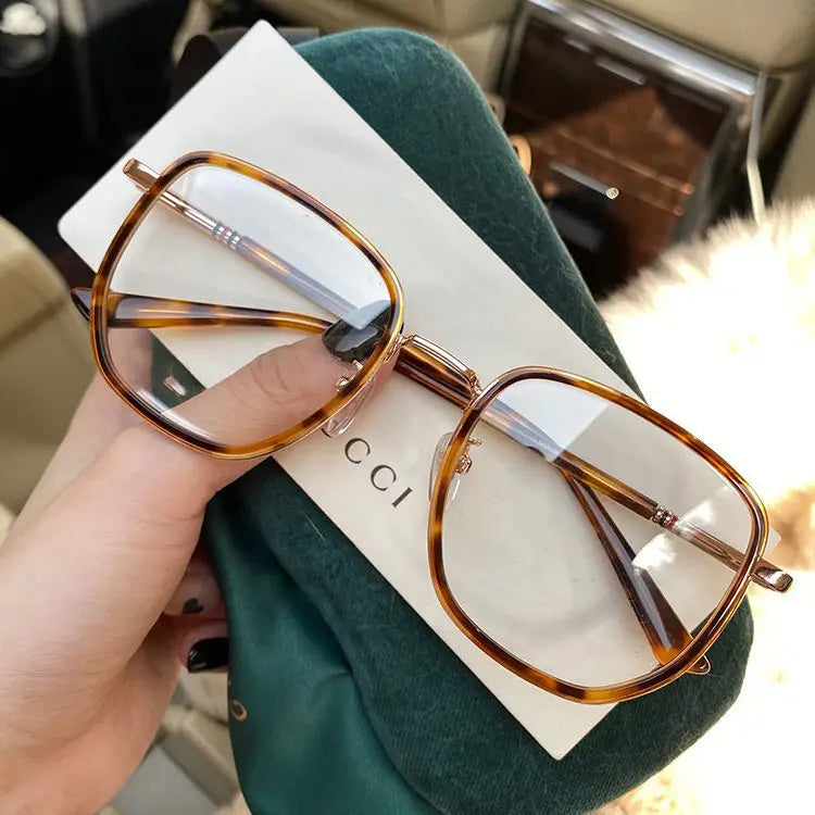 New women square polygon glasses for girl female metal frame glasses plain glasses Nearsighted Eyewear Glasses -1.0 -2.5 -2