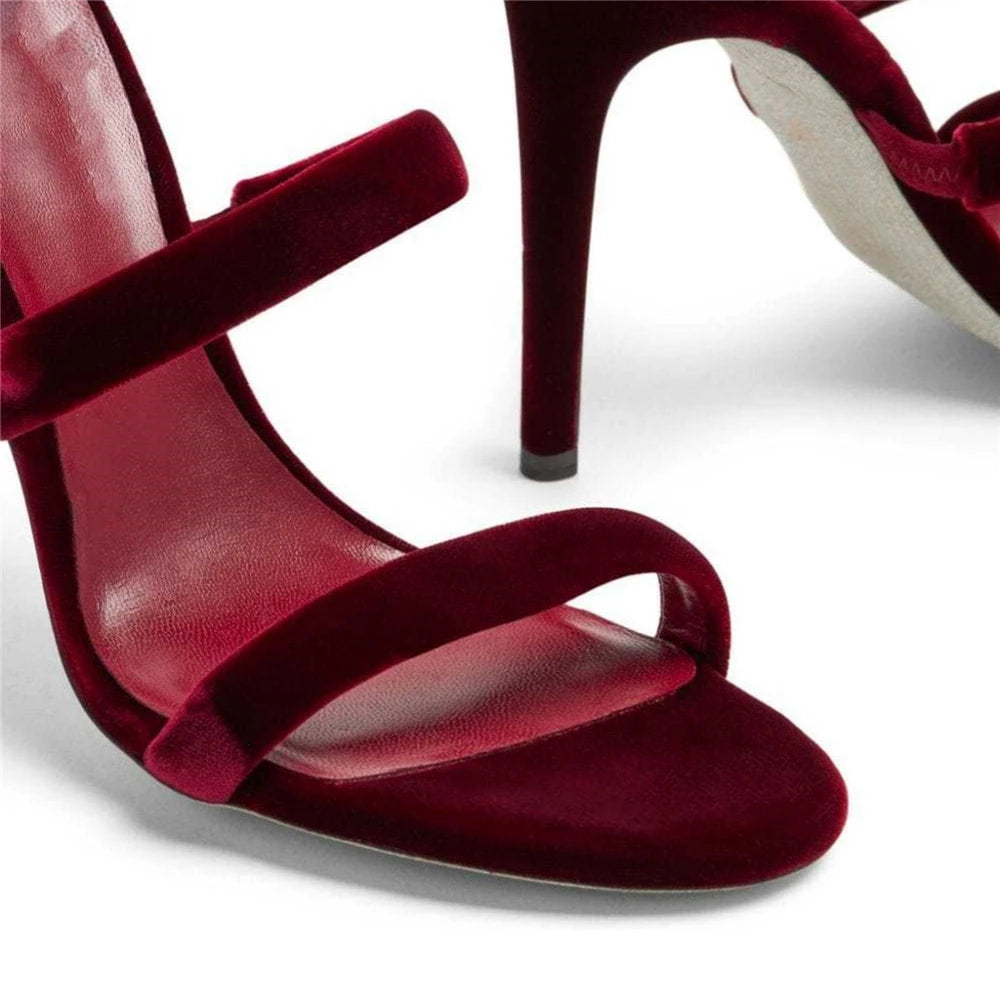 Summer new round toe silk ribbon snake-shaped wrapped sexy sandals thin high-heeled banquet dress large size women's shoes