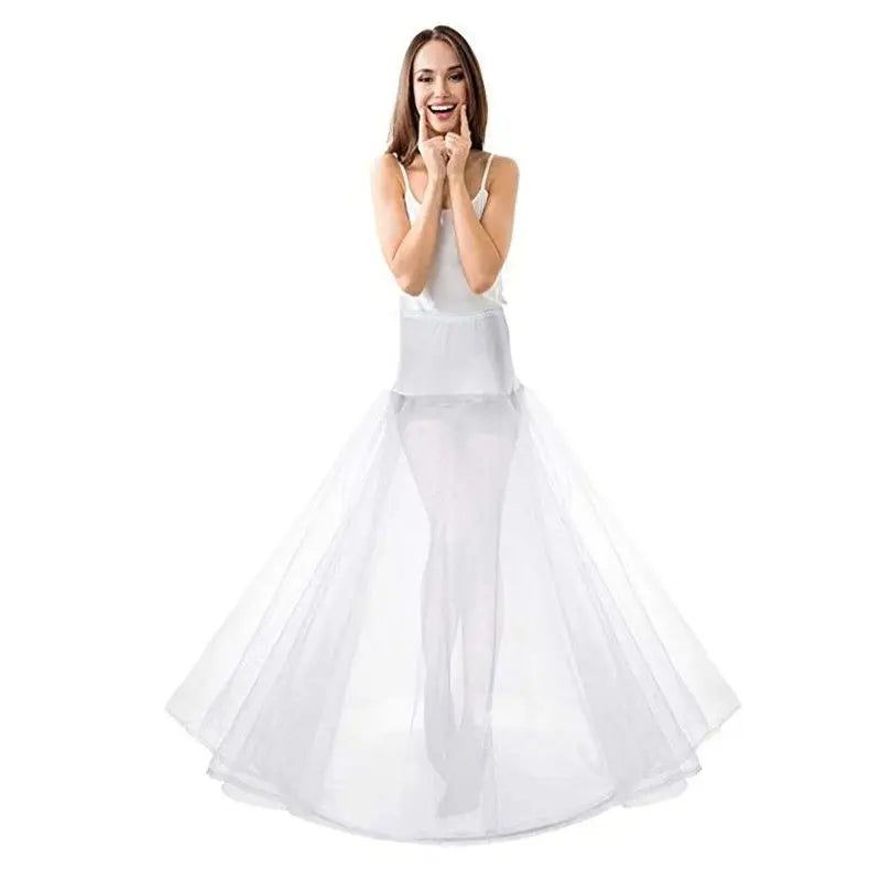 6 Hoop Crinoline Black White Long Wedding Petticoat Ball Gown Dress Underskirt Skirt Half Slips Wedding Accessories