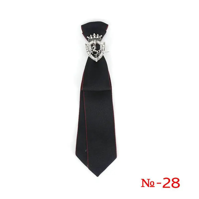 Retro Fabric Ribbon Rhinestone Black Bow Tie Collar Bowkont Cravat School Girl Boys Gifts for Women Clothing Jewelry Accessories