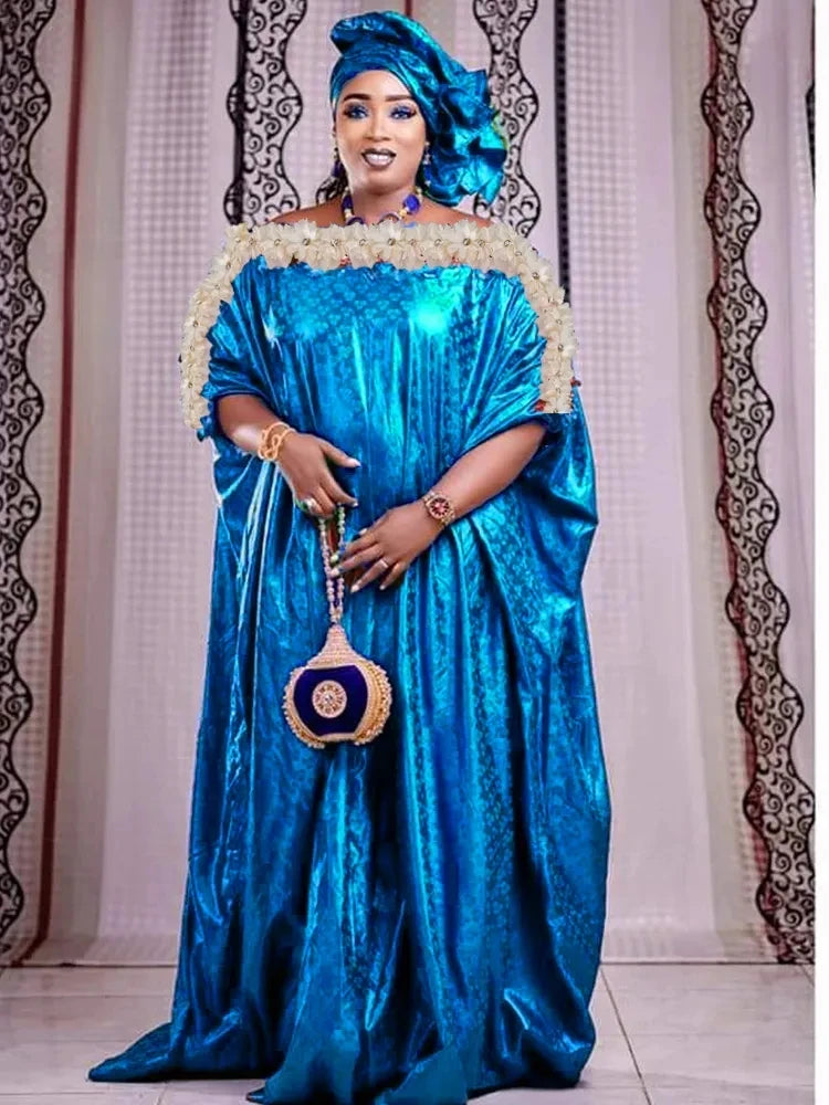 Bazin Riche Turkey Dresses 2023 African Dashiki Robe For Gambia Guinea Traditional Wedding Party Clothing Basin Long Dress