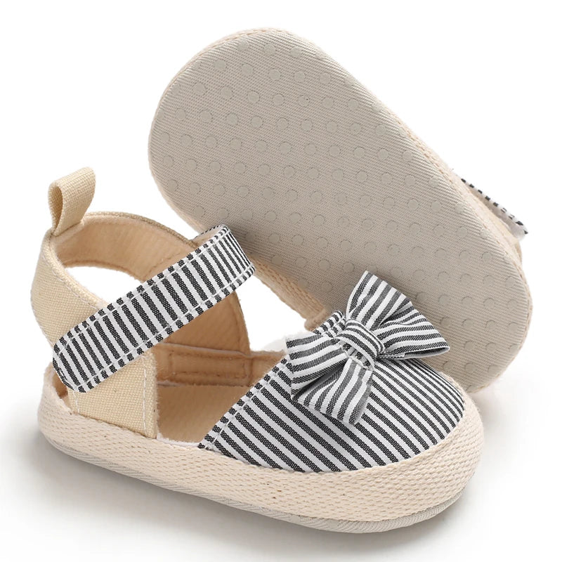 Newborn Toddler Baby Shoes Girl Baby Crib Shoes Princess Flower Bow Baby Cotton Sole First Walker Sneakers 0-18 Months