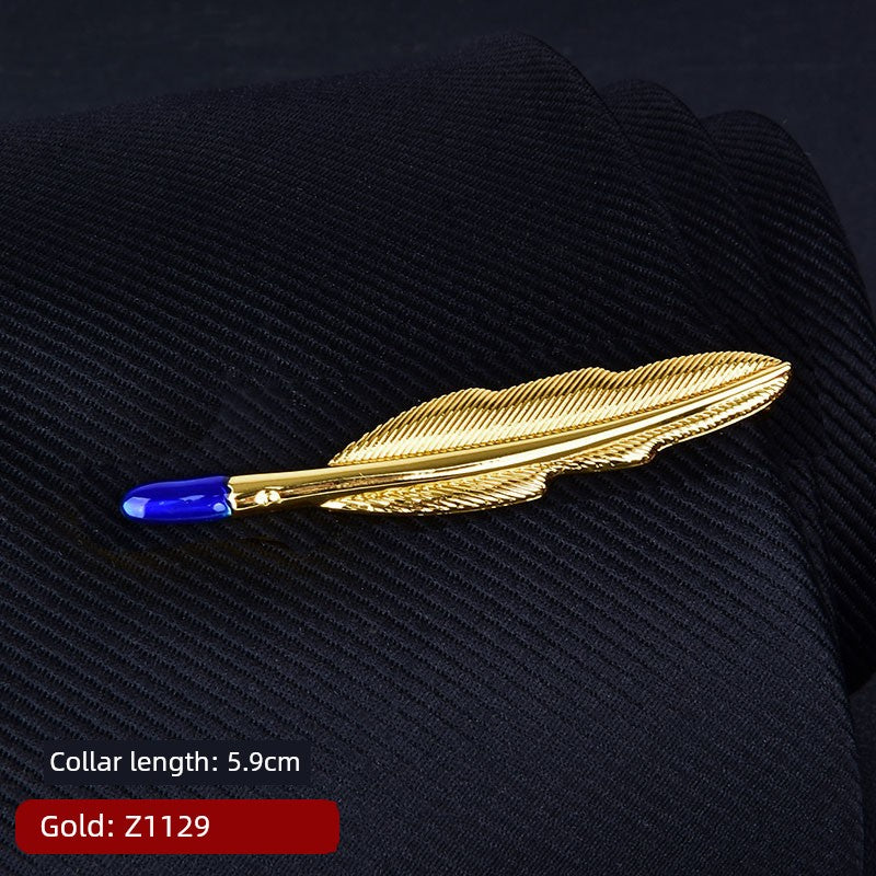 Tie Clip Male Minimalist Silver Fashion Formal Wear All-Match Tie Clip Sub Neckline Clip Laser Sculpture Laser Company Logo