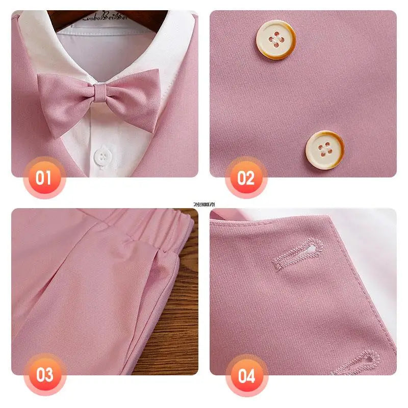 Newborn Baby Boys 1 Year Birthday Suit Kids Formal Photograph Suit Children Wedding Dress Child Performance Party Dance Costume