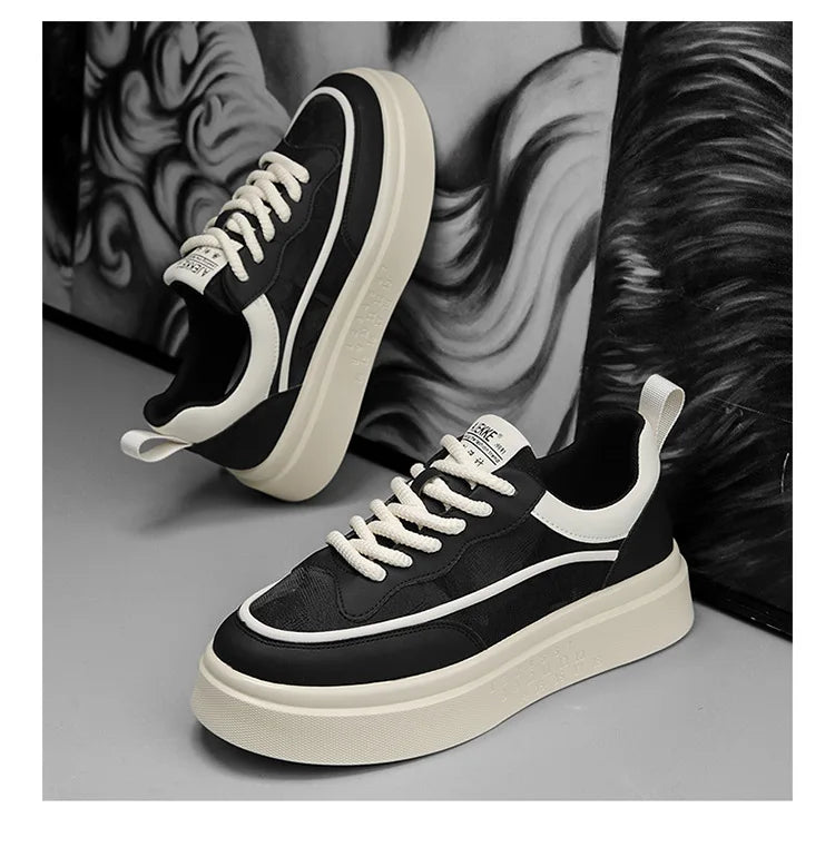 2025 New style fashionable and trendy white sneakers, versatile board shoes, thick-soled height-increasing casual men's shoes