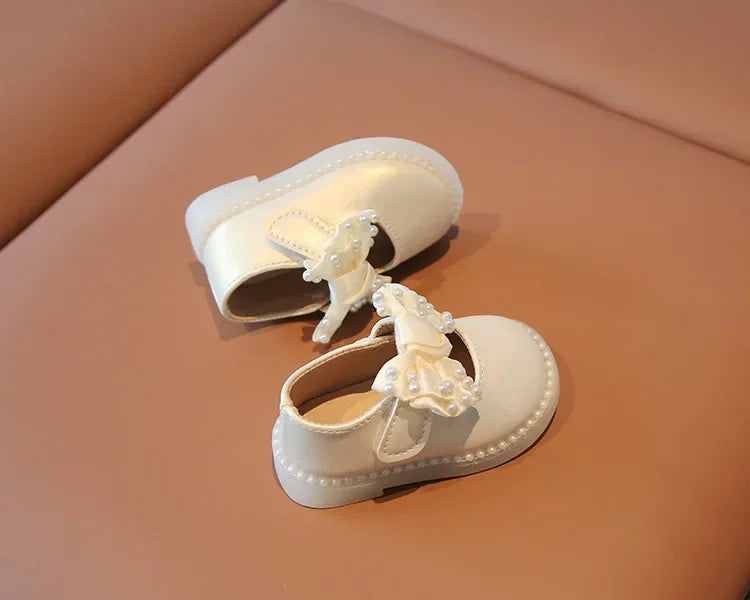 Baby Girls Big Bow Shoes Low Heel Flower Wedding Party Dress Shoes Princess Shoes For Kids Toddler