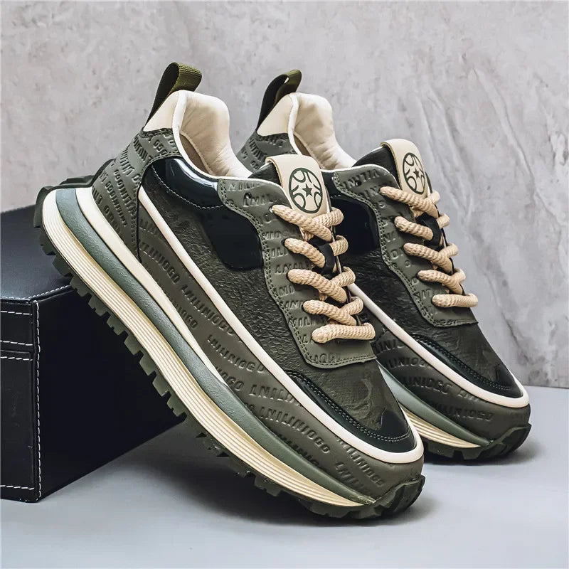 Casual Sneaker Loafers Men's Sneakers Male Sneakers Thick Bottom Shoes for Men Sports and Leisure Soft and Comfortable Non-Slip