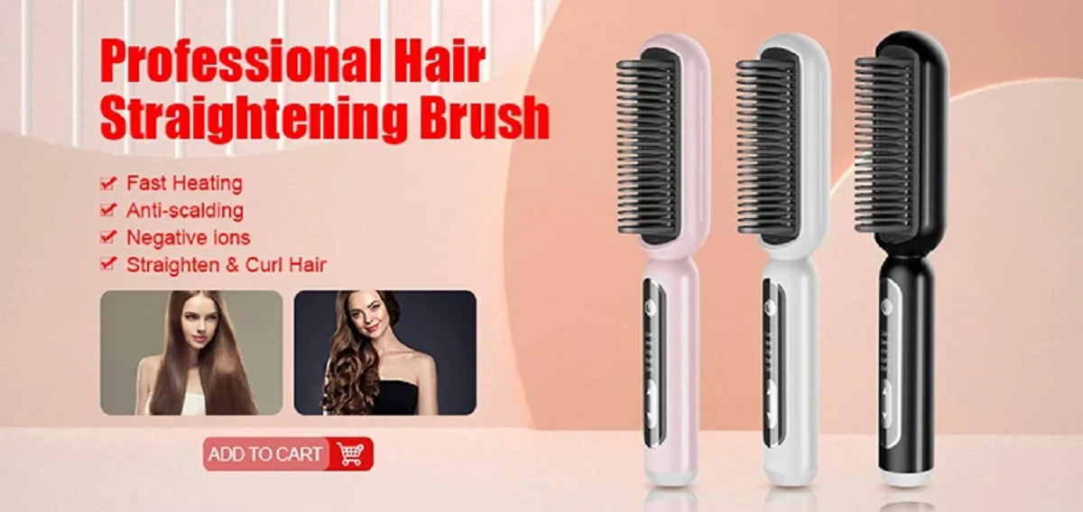 Mini Splint Flat Iron Hair Straightener Curling Wand Curly Ceramic Curler Straight Dual Purpose Hair Styling Tool WITH Hair Clip
