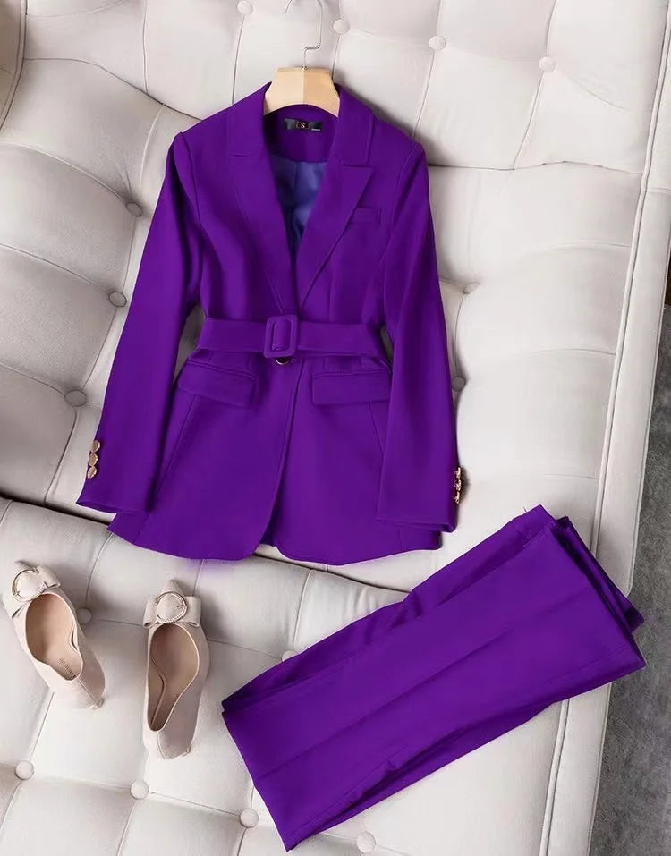 Women's Elegant Double-Breasted Blazer with Puff Sleeves and Faux Pockets - White, Long Sleeve, Mid-Length, High Stretch Fabric, Perfect for Spring and Fall, Everyday Chic, Formal Office Wear | Classic Notched Lapel | Functio