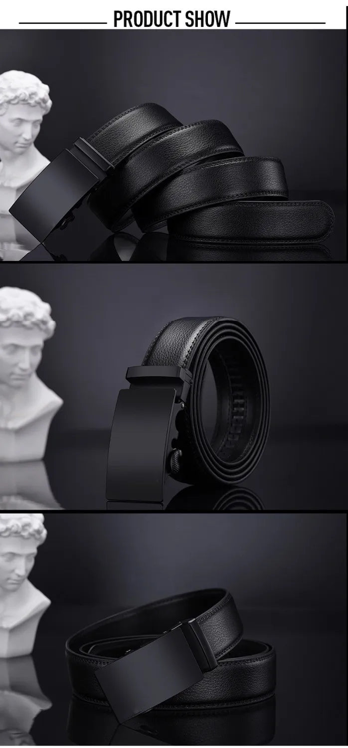 Famous Style Male Metal Automatic Buckle Brand Belt Men Genuine Luxury Leather Men's business Belts for Men Strap dropshipping