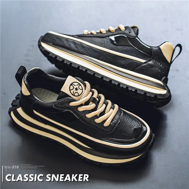 Casual Sneaker Loafers Men's Sneakers Male Sneakers Thick Bottom Shoes for Men Sports and Leisure Soft and Comfortable Non-Slip