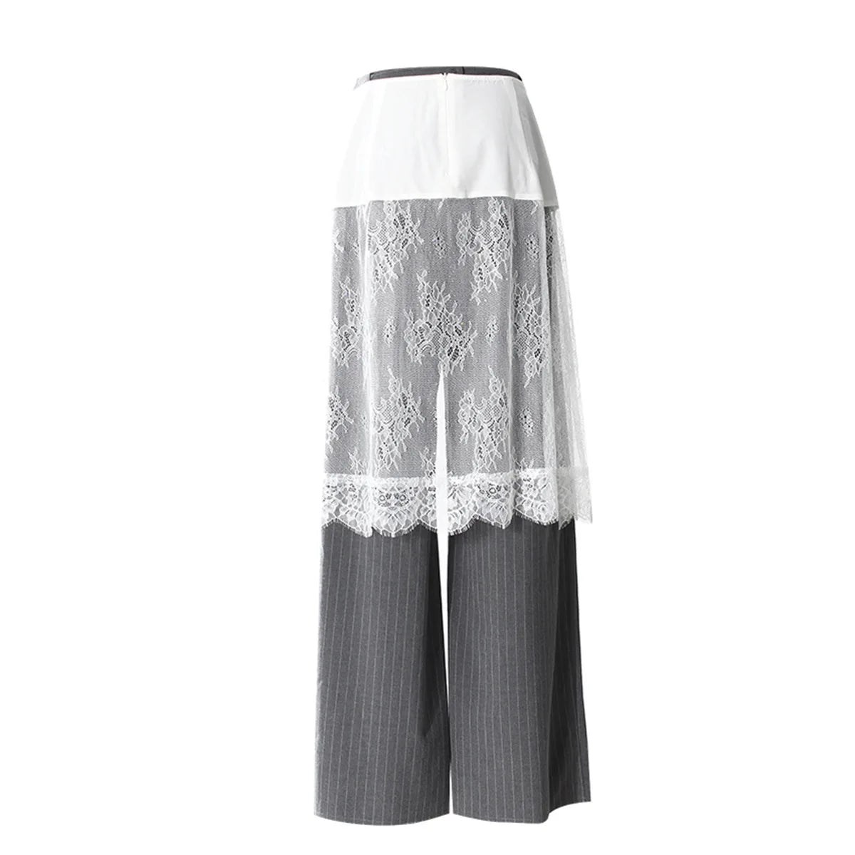 ZMEENNA Gray Stripe Patchwork Skirt Gauze Pants 2 Piece Sets For Women 2025 Spring Fashion Female New Elegant Pants ZM616