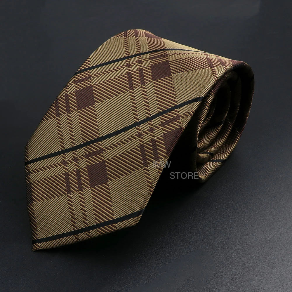 New Design Wedding Men Tie Brown Solid Striped Paisley Flower Neckties Men Business Dropshipping Groom Collar Accessories Gift