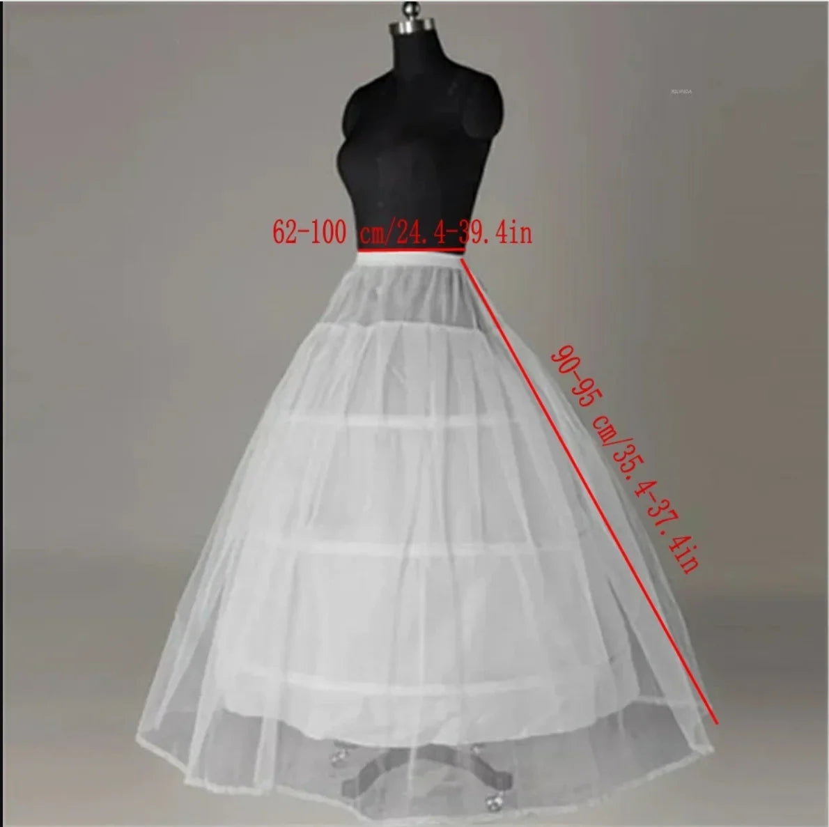 6 Hoop Crinoline Black White Long Wedding Petticoat Ball Gown Dress Underskirt Skirt Half Slips Wedding Accessories