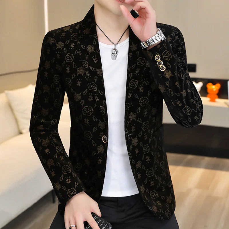 The Main Promotion of New Explosive New Suit Slim Single Suit Comfortable + Casual + Fashion Personality Coat Men's Clothing