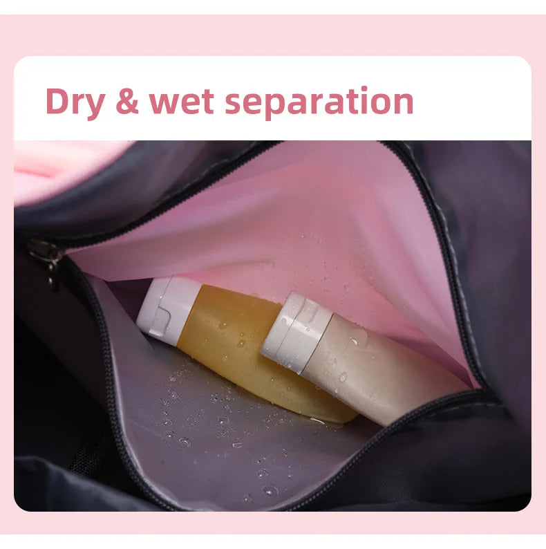 Pearl Glossy Gym Bag Women Fitness Training Handbag Waterproof Yoga Bags Wet Dry Separation Swimming Pack Female Travel Tote Bag