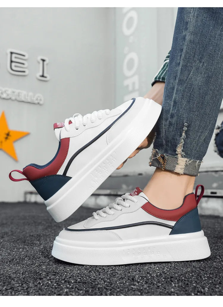 2025 New style fashionable and trendy white sneakers, versatile board shoes, thick-soled height-increasing casual men's shoes