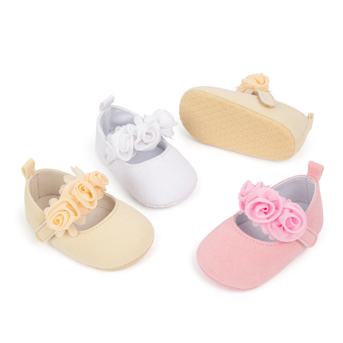 KIDSUN Cotton Sole Anti-slip Baby Shoes Moccasin Cute Flower Princess Girls Shoes Newborn Toddler First Walker Crib Shoes 0-18m