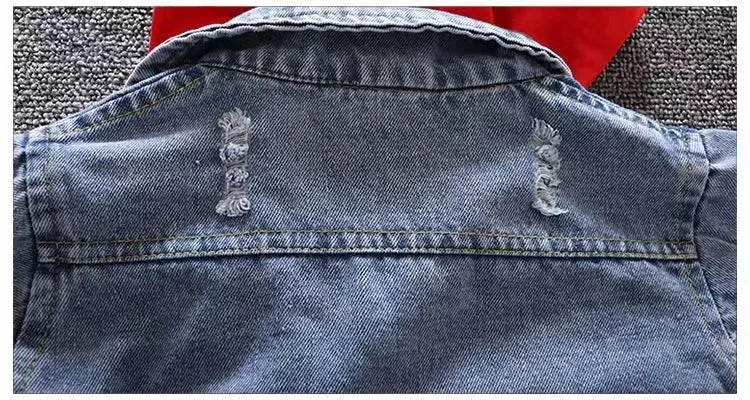 Spring Autumn Denim For Boys' Set New 2024 Korean Version Jacket Fashion Jeans Handsome Two-Piece Set