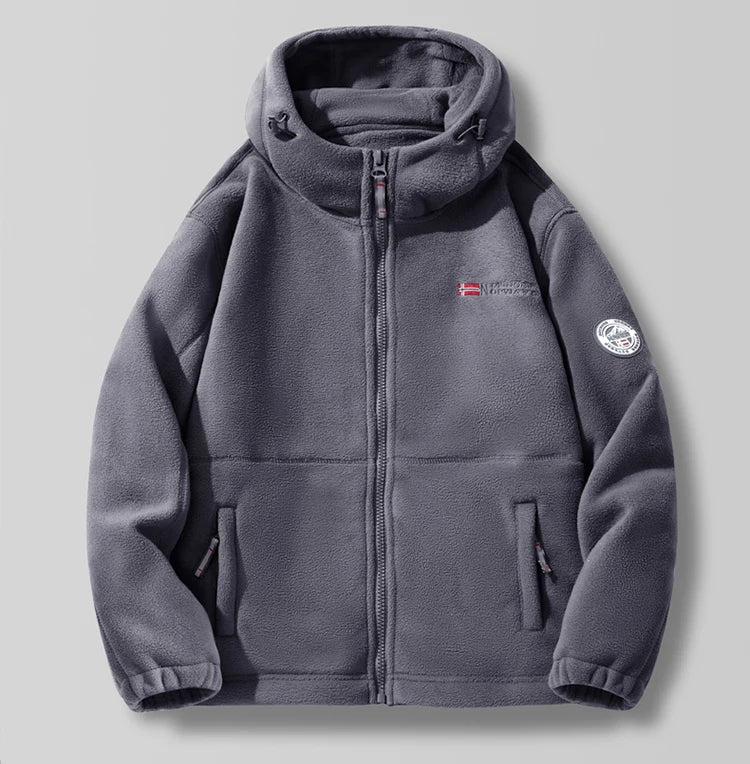 Men's Winter Jacket 2023 New Boxing mountain Fleece Hoodie Jackets Women's Fall Fashion Lamb Wool Long Sleeve Warm Coat For Men