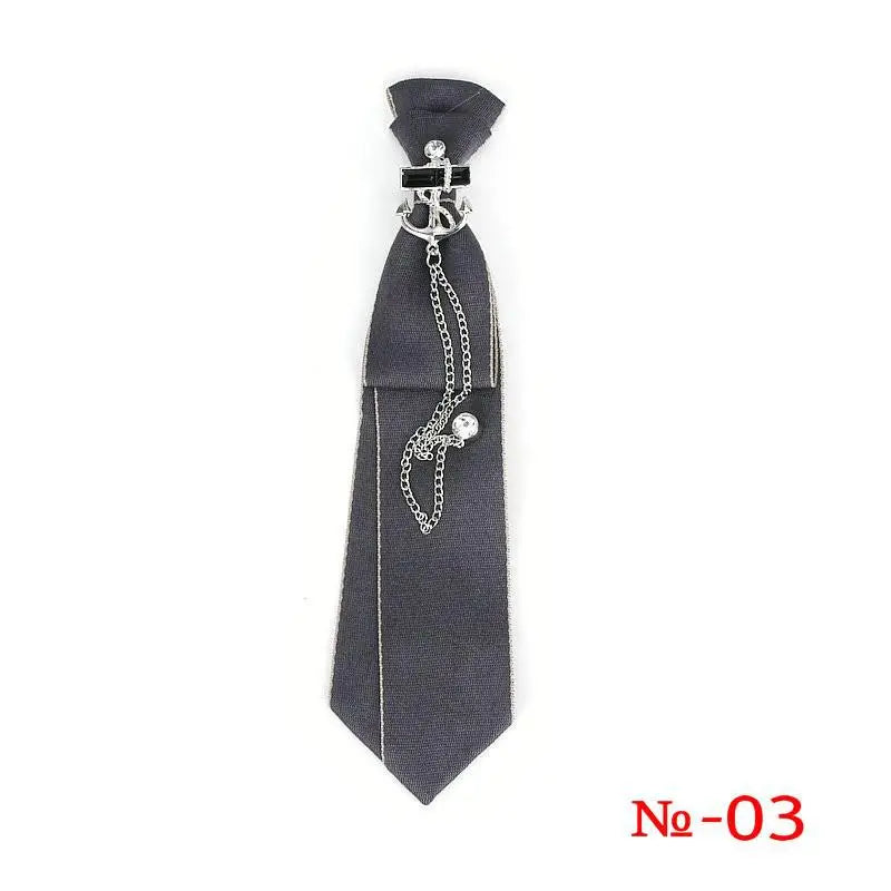 Retro Fabric Ribbon Rhinestone Black Bow Tie Collar Bowkont Cravat School Girl Boys Gifts for Women Clothing Jewelry Accessories