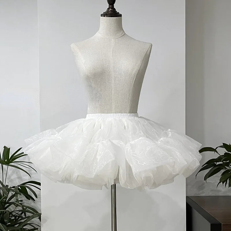 Fashionable Black Four Layers Puffy Petticoat Women's Mesh Skirt Party Performance Skirt