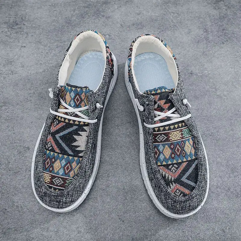 Sneakers Ethnic Style Wear to Work Men's Casual Shoes Round Toe Non Slip Male Shoe Fashion 2025 Luxury Sale Low Price Deals On