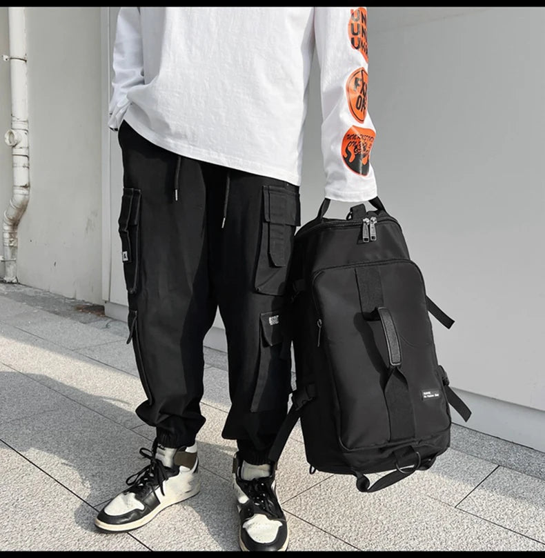 Men Large Travel Shoulder Bag Waterproof Sport Duffle Backpack Outdoor Luggage Pack Trip Bucket Rucksack Function Mochila XA380C