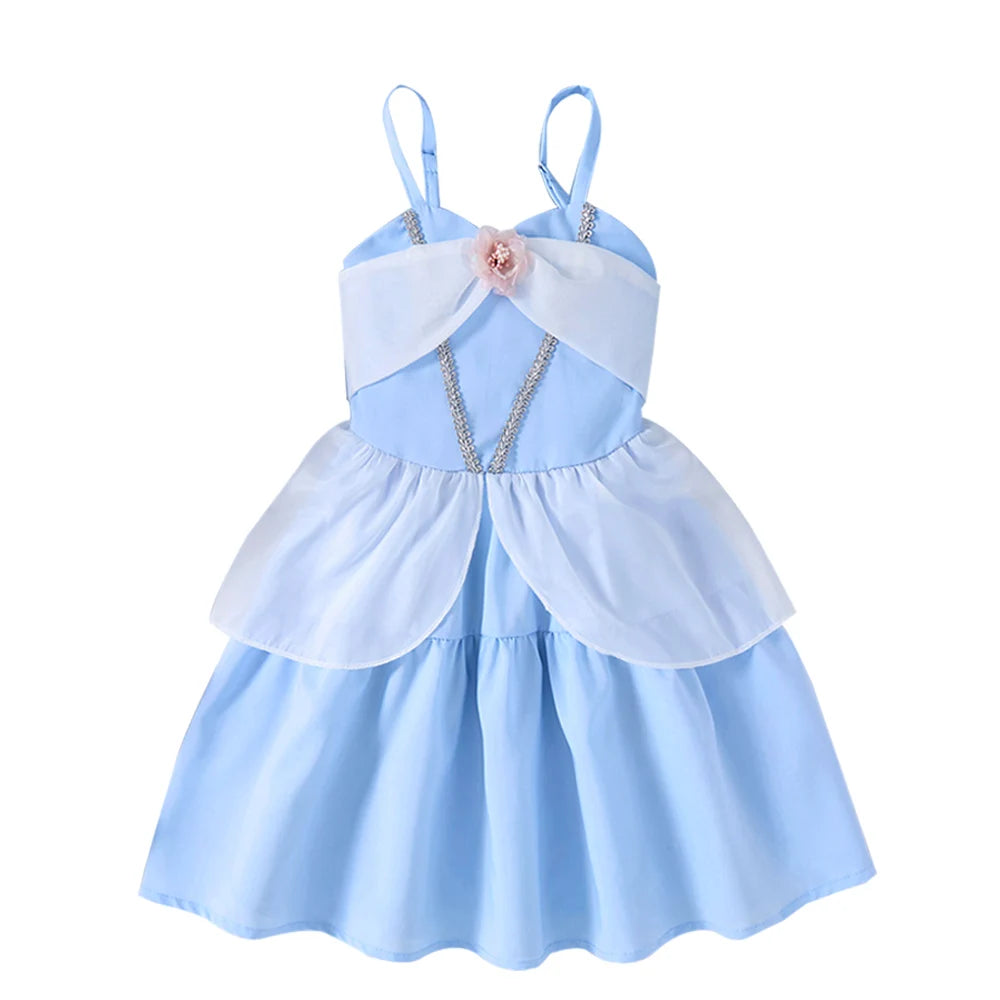 Summer Girl Dress Pink Stripe Suspender Dress Casual Princess Vestidos 2-10Y Children Clothing Sweet Baby Daily Outfits Fashion