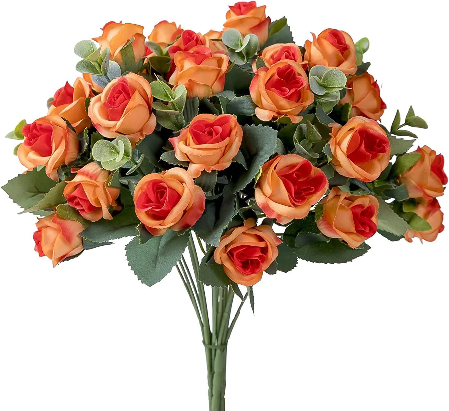 10 Heads Artificial Flower Silk Rose white Eucalyptus leaves Peony Bouquet Fake Flower for Wedding Table Party Vase Home Decor