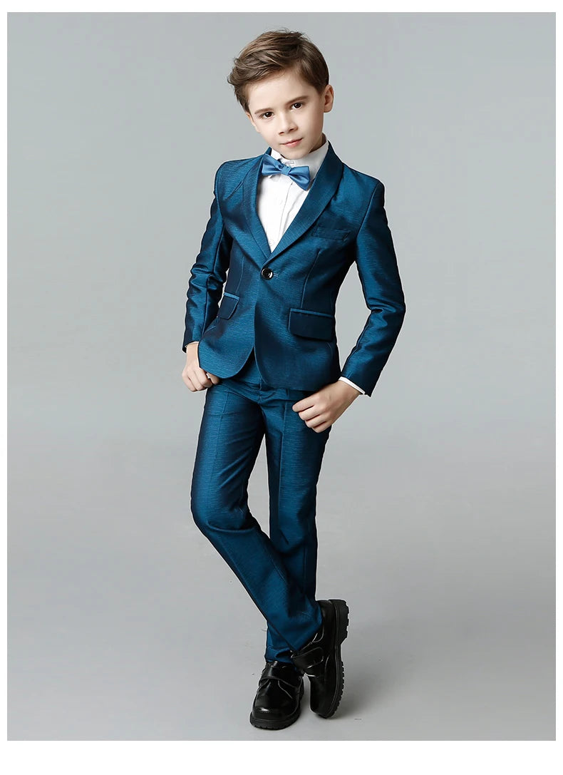 Formal Boys Suit For Wedding Children White Party Blazers Pants Baptism Outfit Kids Costume Gentlemen Teenager Prom Tuxedos Set