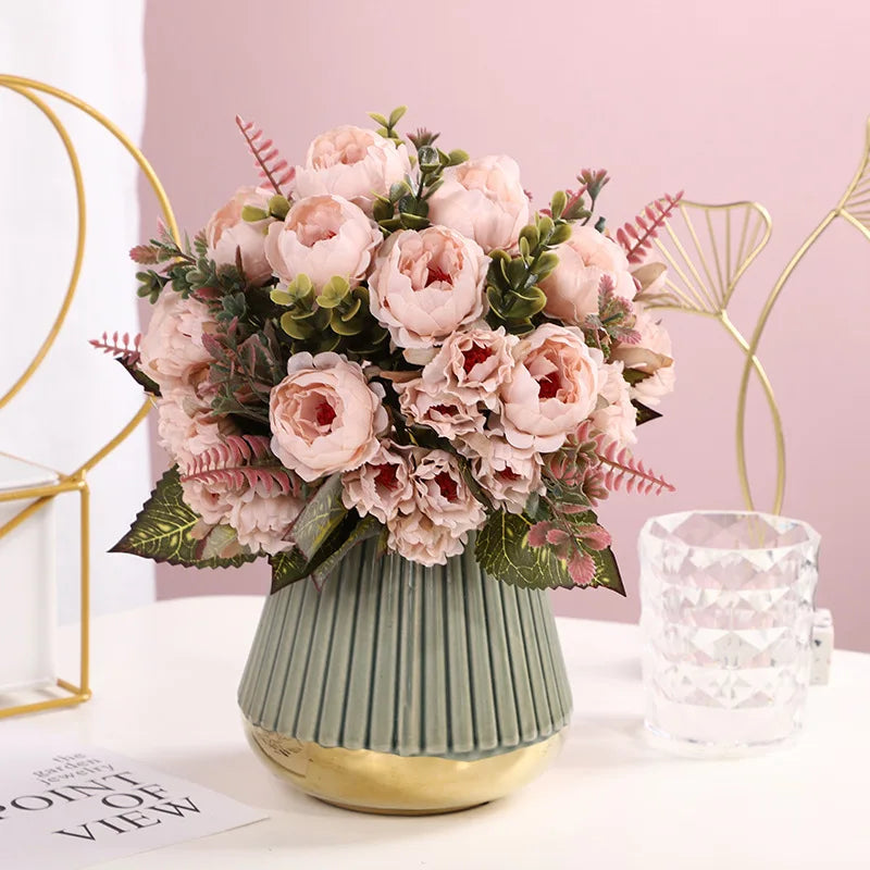 Simulation Rose Fake Wedding Arch Silk Flower Home Decoration Artificial Home Living Room Table Decoration Fake Flower