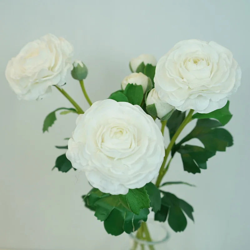 4Pc Hand Feel Moisturizing 3Heads Dew Lotus Artificial Real Touch Flowers Wedding Decor Bridal Bouquet Home Decoration Ornaments