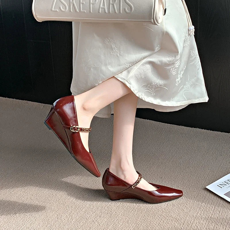 Woman Elegant High-heels 2025 Spring New Fashion French Style Soft Bottom Anti-slippery Versatile Chic Wedding Princess Shoes