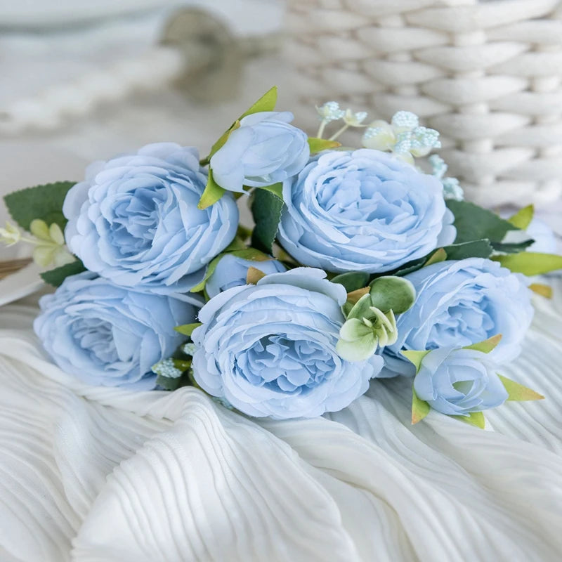 Fake Silk Peony Vases for Home Decor Christmas Garland Wedding Party Living Room Bouquet Decoration Accessory Artificial Flowers