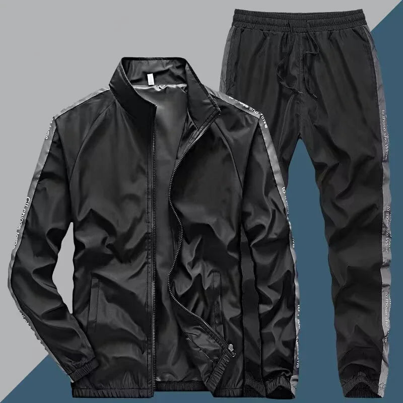 New Men's Sportswear Fashion Spring Autumn Sets Training Suit 2 Pieces Set Jacket+Sweatpants Male Casual Tracksuit