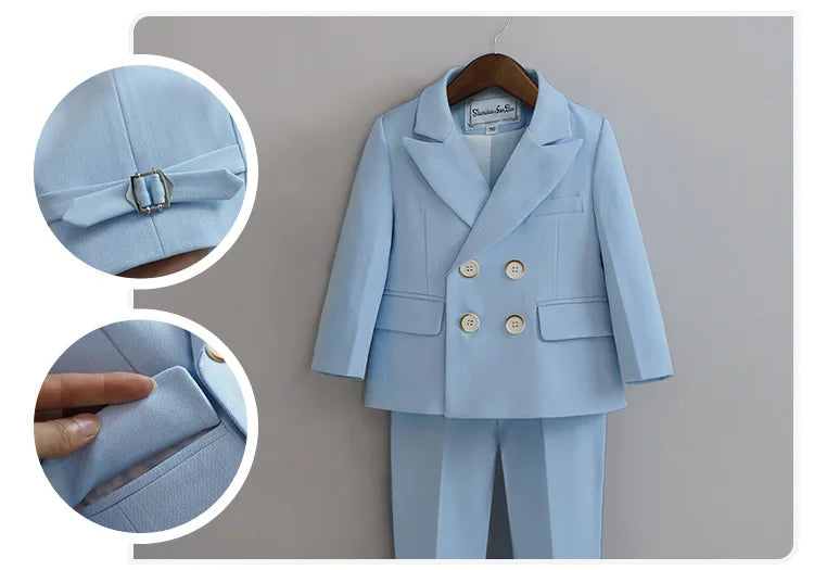 Flower Boys Photography Suit Baby Kids Formal Ceremony Costume Children Birthday Wedding Party Dress Performance Tuxedo Set