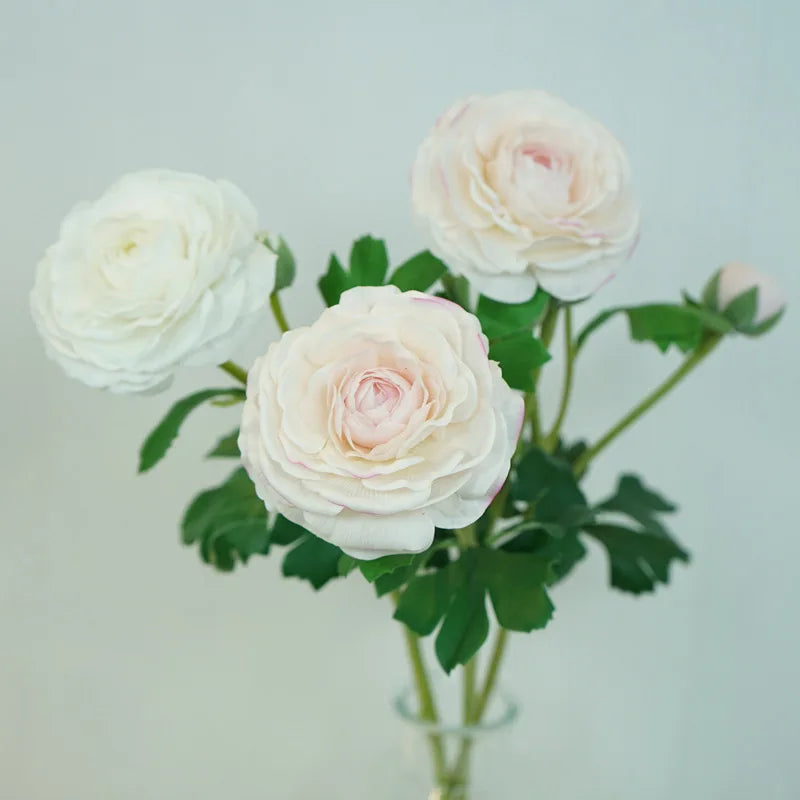 4Pc Hand Feel Moisturizing 3Heads Dew Lotus Artificial Real Touch Flowers Wedding Decor Bridal Bouquet Home Decoration Ornaments