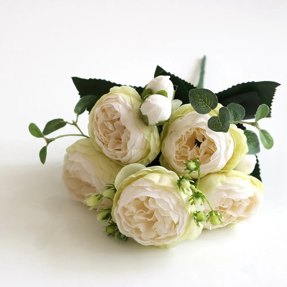 1PC 30CM Fake Roses Silk Peony Artificial Flowers Cheap New Year's Christmas Decorations Vase Home Wedding Bridal Bouquet Indoor