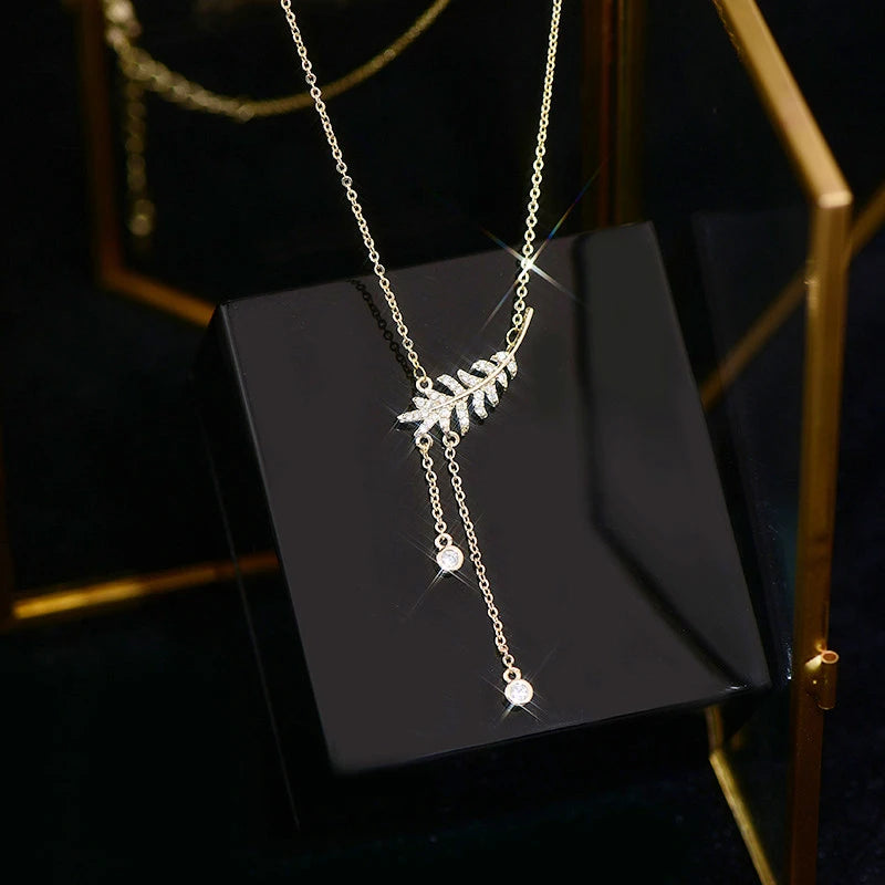 JUWANG Classic Retro Metal Luxury Rhinestone Super Shine Zircon Angle Wing Necklace For Women Sexy Stainless Steel Pendant 2023