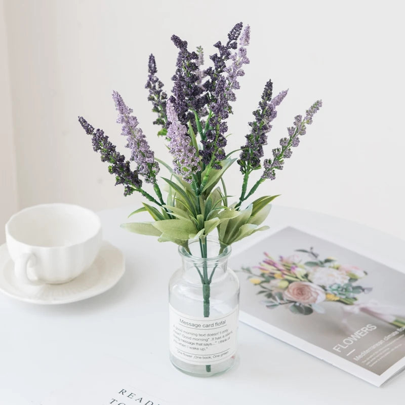 Artificial Lavender Foam Flower Family Room Vase Christmas Wedding Bouquet Garden Rose Arch Decoration Scrapbooking Accessories