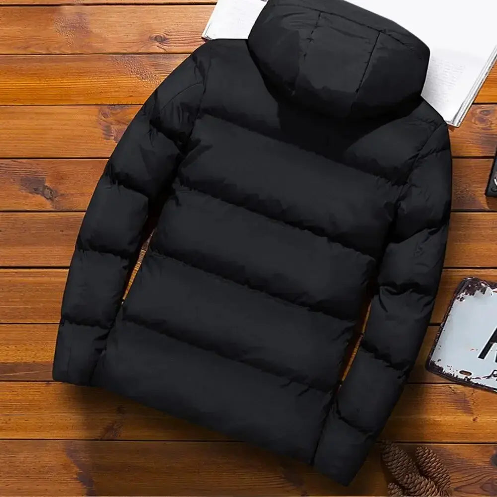 Men's Winter Hooded Jacket Warm Windproof Casual Coat plus Size Cotton Padded Outerwear 6XL Loose-fit Cropped Parka for Outdoor