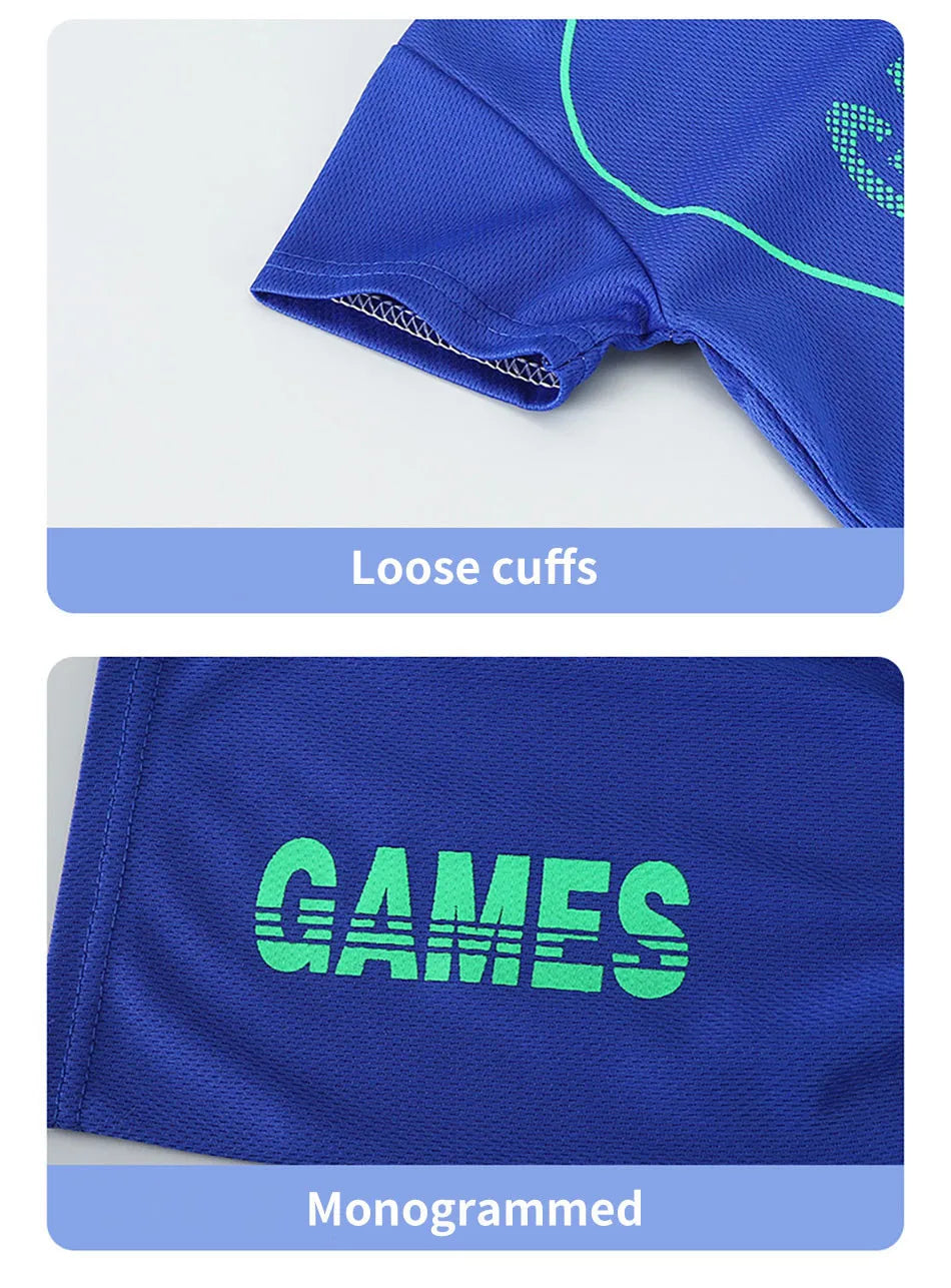 Summer Children Clothing Sports Sets Boys Girls Unisex Short Sleeve and Shorts Two Piece Suit Teenager Casual Outfits Tracksuits